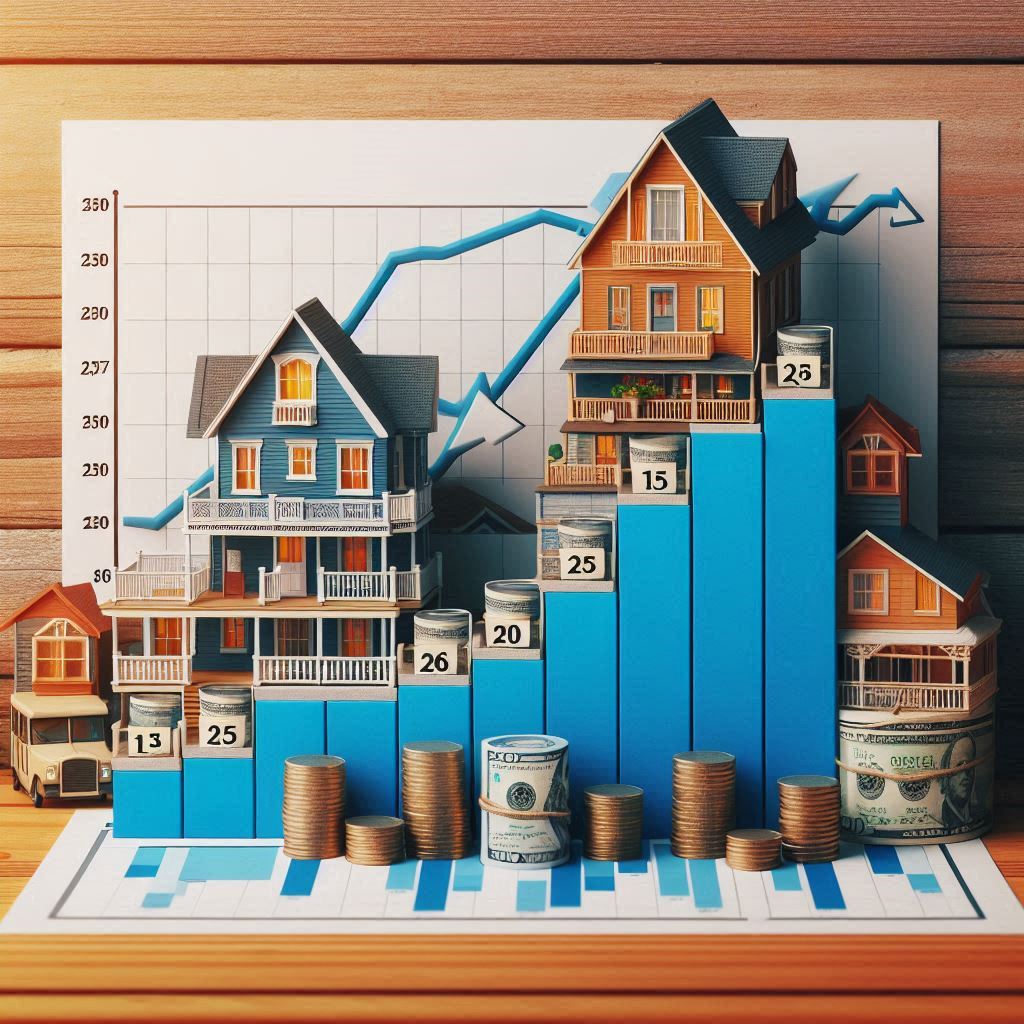 Un graphique qui démontre l'augmentation du prix des maisons dans le temps